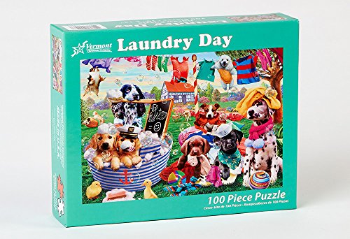 Laundry Day Jigsaw Puzzle 100 Piece by Vermont Christmas Company - Larger Pieces Perfect for Kids & Seniors