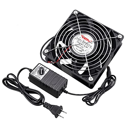 Wathai Air Hockey Table Replacement Fan 12V Variable Speed AC 110V 120V | Dual Ball High Speed Fan with AC Plug,for Receiver Xbox DVR PlayStation Component Electronics Cooling and Cabinet - style: 120mm x 1