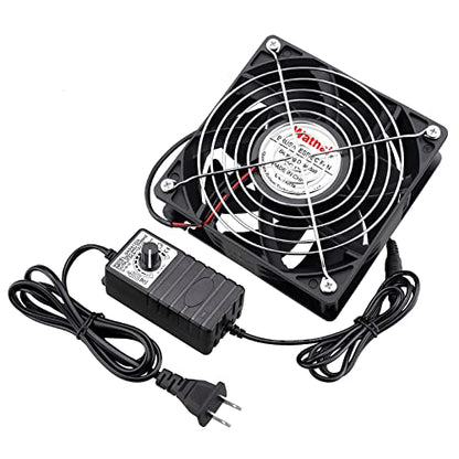Wathai Air Hockey Table Replacement Fan 12V Variable Speed AC 110V 120V | Dual Ball High Speed Fan with AC Plug,for Receiver Xbox DVR PlayStation Component Electronics Cooling and Cabinet - style: 120mm x 1