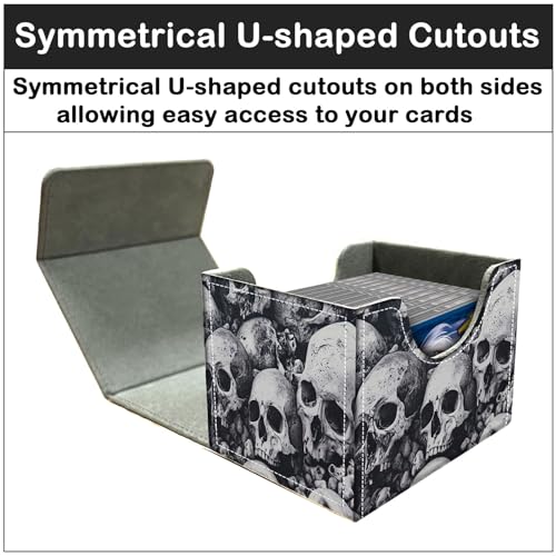 Card Deck Box for MTG Trading Cards with Magnetic Closure,Premium Card Storage Box Case Cover for TCG CCG Magic Cards,Skull Pile - color: Skull Pile