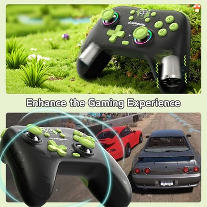 GeekShare Switch Pro Wireless Controller, Compatible with Switch 2/1/Lite/OLED, PC, Android, iOS Device, Tri-Mode Programming with Wake-up, Turbo, Gyro, Vibration, 1000mAh Bluetooth 2.4G Controller - size: Controller and receiver kit