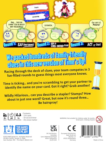R&R Games Time's Up! Family Edition, Party Games for Adults and Kids, Guessing Game, Perfect Party Game for Family Game Night