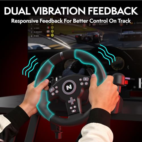 Nitho Drive Pro V200 PC Gaming Racing Wheel with Pedals and Shifter, Steering Wheel Compatible with PC, PS4, Switch 2/Switch, Xbox Series X|S and Xbox One, 270° Car Driving Simulator with Vibration - color: Drive Pro V200