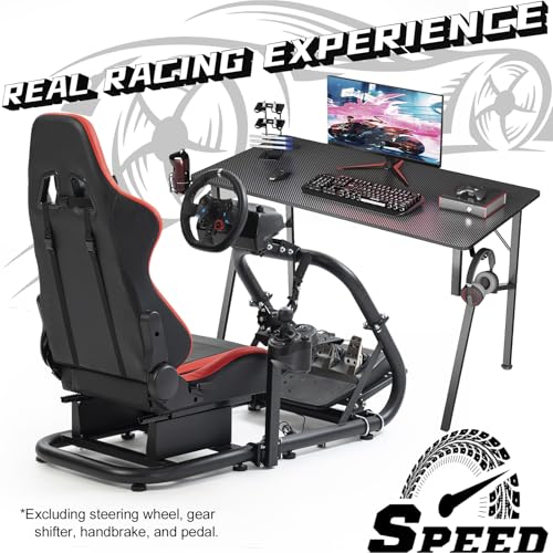 Dardoo Racing Simulator Cockpit Sim Racing Fit for Logitech G920 G29 G923 | for Thrustmaster T818 T248X T248 T300 TX, for Fanatec, Racing Simulator without Wheel Pedal Shifter Seat