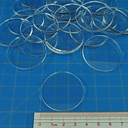 40mm Round Bases | Compatible with Warhammer 40K | 3mm Clear | Set of 25 | Sturdy, see-through — terrain shows | For Terminators & large infantry | Also fits Age of Sigmar | Laser-cut