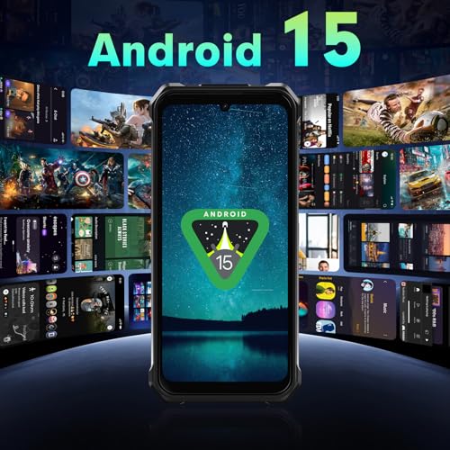 FOSSIBOT F110L Android 15 Rugged Smartphone, 12GB+128GB /2TB Rugged Call Phone, 10000mAh Unlocked Phone 128dB Loud Volume 6.745" 50MP Camera Waterproof Smartphone 4G Dual SIM/Camping Light (Gray) - color: Gray