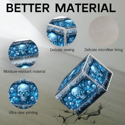 Trading Card Storage Box, Holds 100+ for MTG Cards, PU Leather with Magnetic Closure, Frost Skulls in Enchanted Frame Durable Deck Box for Magic the Gathering, Trading Card Games - color: Frost Skulls in Enchanted Frame