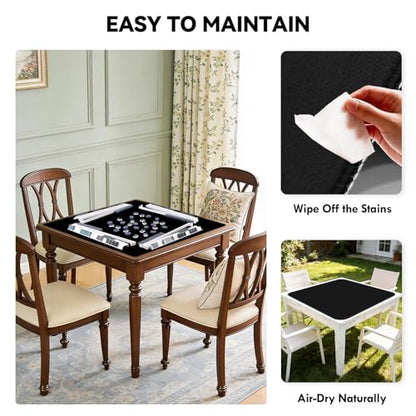 31.5'' Black Mahjong Mat, Non-Slip Noise Reduction Gaming Mat for Mahjong | Gaming Mat with Carrying Bag for Mahjong, Poker, Card, Domino, Board Games, Dominoes,Cards & Tile Games - color: Black