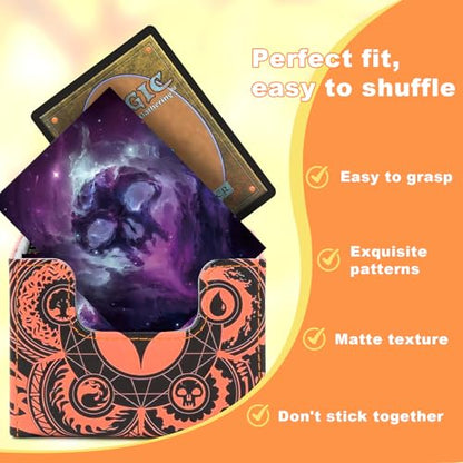 MTG Card Sleeves 100CT,Standard Size Sturdy MTG Sleeves Matte Back Finish for Baseball,Trading Cards (Purple) - color: Purple