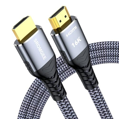 16K 8K 4K HDMI Cable 2.2 3.3ft, 96Gbps Ultra High Speed Braided HDMI 2.1 Cable, HDMI to HDMI Cable Supports 8K 4K 240Hz 144Hz 120Hz HDR eARC HDCP 2.2&2.3, Compatible HDTV Monitor Soundbar Xbox PS5/4 - size: 3.3 ft