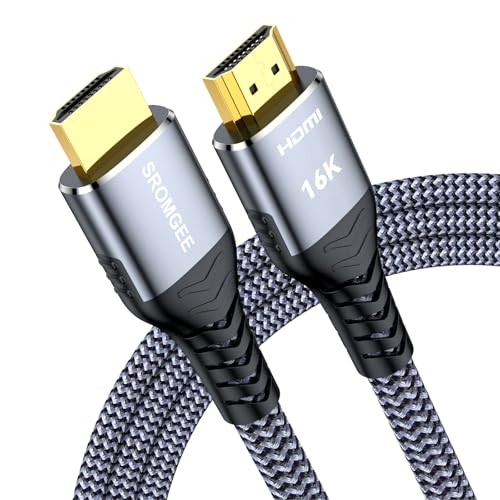 16K 8K 4K HDMI Cable 2.2 10ft, 96Gbps Ultra High Speed Braided HDMI 2.1 Cable, HDMI to HDMI Cable Supports 8K 4K 240Hz 144Hz 120Hz HDR eARC HDCP 2.2&2.3, Compatible HDTV Monitor Soundbar Xbox PS5/4 - size: 10 ft