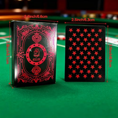 WJPC Waterproof Playing Cards，Plastic Poker Cards,Deck of Cards ，Star-Shaped ThemeGame and Party Gift Giving Poker Cards (Red Five Star) - color: Red Star