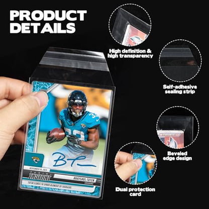 1000 Pcs Top Loader Sleeves Penny Sleeves for Top Loaders Rigid Toploader Card Holder Resealable Team Bags for 35-75PT Trading Card Trading Card Protectors for Semi Rigid Card Holders(3" x 4")
