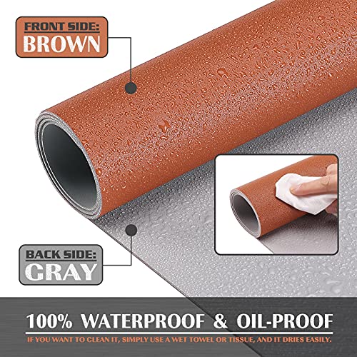 K KNODEL Large Office Leather Desk Mat, Mouse and Keyboard Pad, Computer and Laptop Mat, Desktop Protector and Cover, Writing Pad and Blotter (47.2"x23.6", Brown) - color: Brown, size: 47.2" x 23.6"