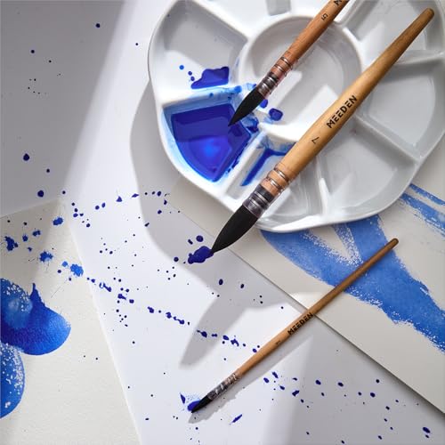 MEEDEN Watercolor Brushes Professional - Synthetic Squirrel Hair Artist Paint Brushes Set with Beech Wood Handle Great for Artists Hobbyists Size 2 - size: Size 2