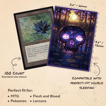 Stained Glass Swamp MTG Card Sleeves (Textured) - 104 Count Standard Size TCG Sleeves - Compatible with Magic The Gathering - Double Sleeving - Original Art Design, Premium Protection - color: Stained Glass Swamp