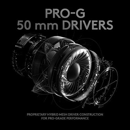Logitech G Pro X Wired Gaming Headset: Blue VO!CE Detachable Boom Mic, DTS 7.1, 50 mm Drivers, USB/3.5mm Aux, Spare Memory Foam Ear Pads, USB DAC & Bag Included - Black - size: Wired, style: Classic