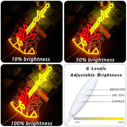 Dark Fantasy Neon Sign Bonfire LED Light for Gaming Room Man Cave Decor Dimmable USB Powered Wall Art, Cool Video Game Gift for Boyfriend Gamer(9.8 * 16.5inch) - style: Dark Fantasy