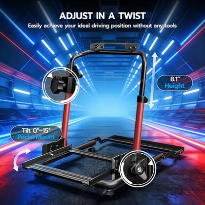 ARES WING Racing Wheel Stand with Chair Fixing Slot, Foldable Racing Simulator Cockpit, Formula GT Sim Racing Cockpit Compatible with Fanatec, Thrustmaster, Logitech, Moza, Simagic, Gaming Equipment