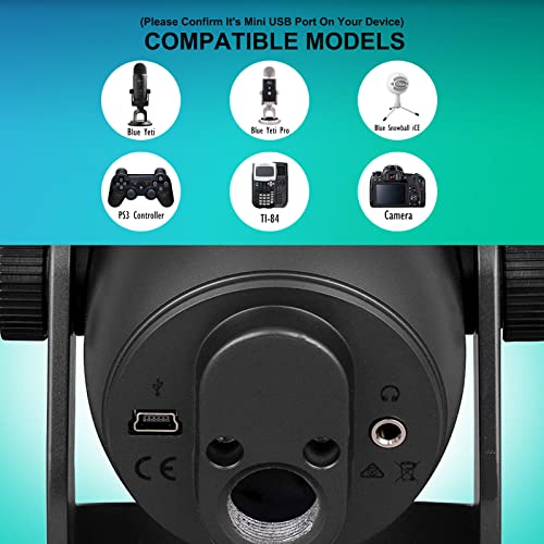 2 Pack 6ft Replacement Power Cord for Blue Yeti Microphones MIC, Blue Snowball iCE USB Mic Wire, TI-84 Graphing Calculator, TI-Nspire CX/CX CAS, TI84 Plus Charging USB A to mini B Data Transfer Cable - size: 6.6 Feet, style: 2-Pack
