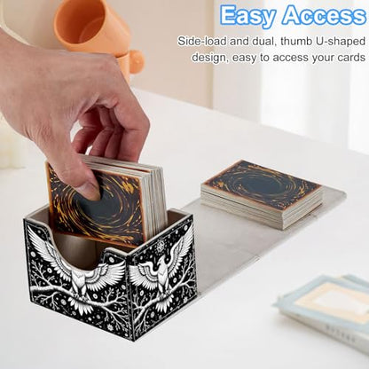 Eagle on a Branch Deck Box for MTG Commander | Holds 100+ Double-Sleeved Cards | Strong Magnetic TCG Card Case for Collectible Games - color: Eagle on a Branch