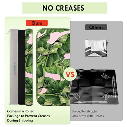 31.5" Tropical Plants Mahjong Mat,Non-Slip Noise-Reducing Game Mat | Crease-Free Rubber Gaming Table Cover with Carrying Bag for Poker Dominoes & Board Games Gifts - color: Tropical Leaf