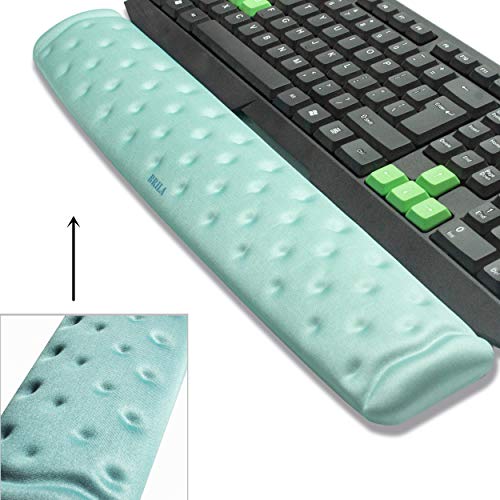 BRILA Memory Foam Keyboard Wrist Rest Support Pad Cushion for Computer, Laptop, Office Work, PC Gaming, Non-Slip Wrist Pain Relief (Aquamarine Keyboard Pad) - color: Aquamarine Keyboard Pad