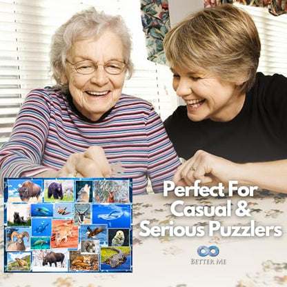 Wildlife of Our National Parks Puzzle 500 Piece - Animal Jigsaw | USA national parks animals from Acadia, Yellowstone, Zion, Arches - great gift - style: Wildlife of National Parks 500pc