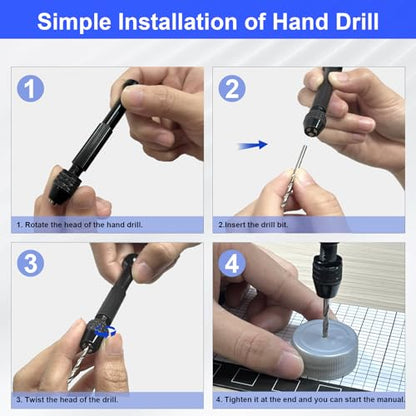 Model Scriber Tool Kit, 7-Blade Chisel Set for Gunpla | 0.1-2.0mm Blades, Panel Line Scriber for Gundam Model Kit HG/RG/MG, Resin Kits, Model Hobby, Pin Vise Hand Drill & Bits