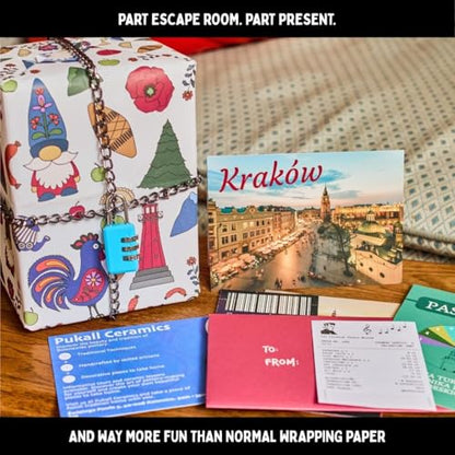 A Lock, A Chain & an Escape Room Game | Immersive Real Life Mystery Game | Solve The Puzzle to Unlock The Gift | Padlock'd Poland | Family-Friendly for Game Night or Date Night | Age 14+ - style: Padlock'd Poland
