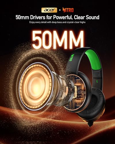 acer Wireless Gaming Headset, PS5 Headset with 2.4GHz for Ps5, Ps4, PC, Switch, Bluetooth 5.3 + 100Hrs Gaming Headphones with Noise Canceling Mic for Laptop, Mobile, Mac, 50mm Drivers (Green) - color: Green
