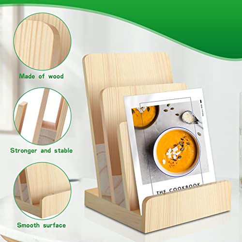 DOSTATNI 3 Tier Pine Wood Pamphlet Display Stand Brochure Holder 6 x 9 Literature Stand Postcard Holder Display Stand Flyer Holder Magazine Rack for Pamphlet Magazine Booklets Menu