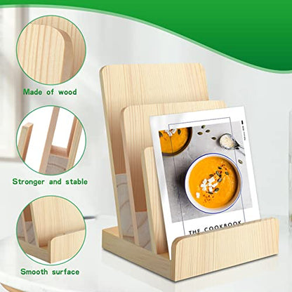 DOSTATNI 3 Tier Pine Wood Pamphlet Display Stand Brochure Holder 6 x 9 Literature Stand Postcard Holder Display Stand Flyer Holder Magazine Rack for Pamphlet Magazine Booklets Menu