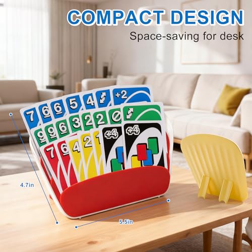Card Holders for Playing Cards — 4-Pack Playing Card Holder, with Foldable Stand, Suitable for Little Hands, Seniors, Adults, Compatible with UNO, Poker, Essential for Game Night.