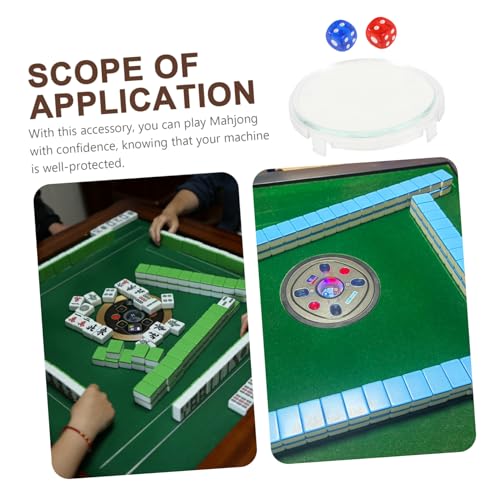 Toddmomy Mahjong Machine Glass Cover Accessory for Gaming Protective Dice Tray Lid Sturdy Tempered Glass Dice Box Tool for Mahjong Players 1 Set
