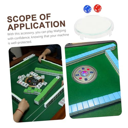 Toddmomy Mahjong Machine Glass Cover Accessory for Gaming Protective Dice Tray Lid Sturdy Tempered Glass Dice Box Tool for Mahjong Players 1 Set