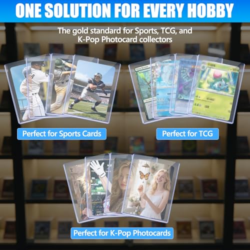 DEDC 200 Toploader and Penny Sleeves Bundle - 3" x 4" Rigid Hard Sleeves & Acid-Free Soft Card Sleeves for 55pt Thickness Sports Cards - Ultra Clear Collectible Trading Card Protectors - size: 55pt
