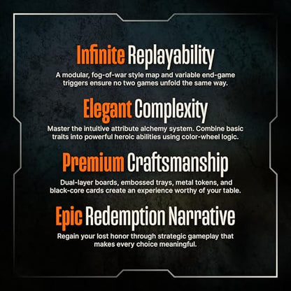Orange Nebula Vindication Board Game - Heroic Attributes, Modular Map, & Strategic Competitive Play (New Edition)