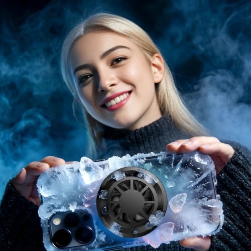 Magnetic Phone Cooler,for iPhone 16/17 Pro Max, iPad, Android – All Aluminum Body, Semiconductor Cooling Fan, 2-Speed Control，for Mobile Games and Live Streaming (L08)