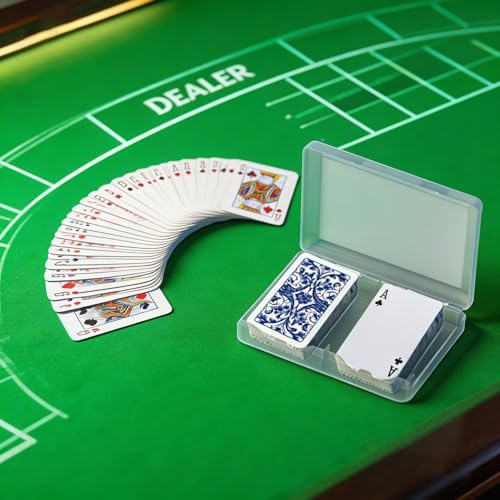 4 PCS Plastic Playing Card Deck Case, Clear Double Slot Card Organizer | Snaps Closed Empty Storage Box 2 Deck Card Holder for Business Sport Trading Card (Internal Size: 2.5 x 3.8 Inch)