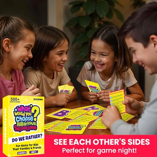 QUOKKA 4-Pack Card Game – 2000+ Hilarious Questions – Funny Family & Party Board Games for Kids, Teens, Adults – Travel, Pop Culture, Daily Life & Situations – What Would You Choose Challenges Ages 8+ - color: 6. Hilarious Situations Set of 4