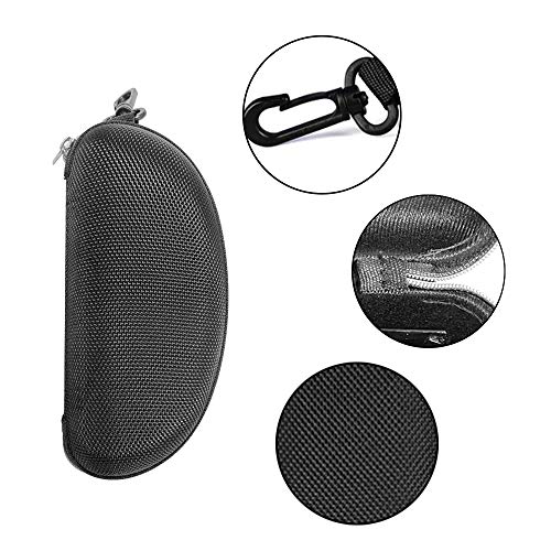3 Pack Zipper Shell Eyeglasses and Sunglasses Case with Plastic Carabiner Hook - color: Silver