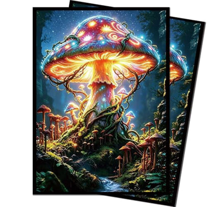 100 Count Card Sleeves Compatible with MTG, Ultra Clear Front & Matte Finish Back, Standard Size TCG Art Sleeves for Trading Cards (Celestial Shroom Realm) - color: Celestial Shroom Realm