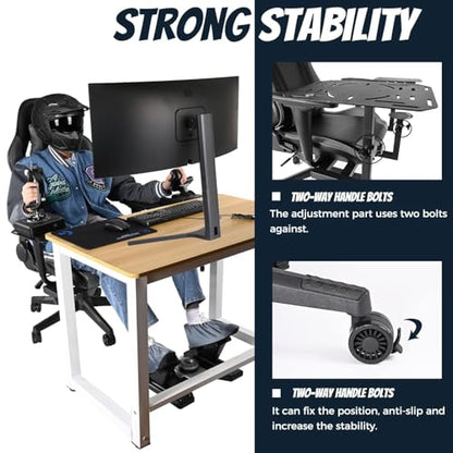 Gazzyt Removable Flight Simulator Cockpit with Gray Seat Fits for Logitech/Thrustmaster X52 X52PRO X56,Racing Wheel Hotas Warthog T16000M Not Included Pedals, Joystick and Throttle