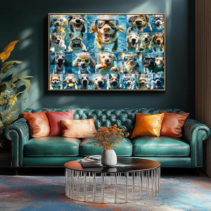 Underwater Dogs Jigsaw Puzzles 1000 Pieces for Adults Funny Cute Dogs Collage Puzzles for Adults 1000 Pieces with Letters on Back Hard Impossible Difficult Challenging Family Puzzle - color: Underwater Dogs
