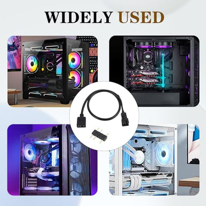 4 Pack ARGB Extension Cable, 3-Pin to SM 3-Pin Male Adapter with Adapter pin, 5V Addressable RGB Extension Cable for PC Fans and LED Strips, Motherboard Sync (0.98 FT/ 30 CM Each) - color: 5V 3pin female to male