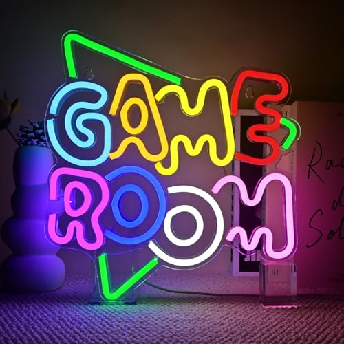 Gameneon Green Game Room Neon Sign Gaming Led Signs for Gamer Room Decor Dimmable Gaming Neon Led Wall Art Gamer Gifts for Men, Teen Boys, Kids, Birthday Party Decorations Usb Powered 16.14"X10.24" - color: Colorful-B-Green