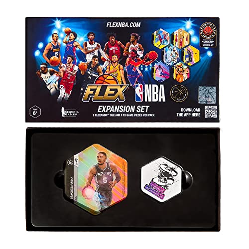 FLEX NBA TCG Game | Series 2 Expansion Set | Includes 1 Flexagon Player Tile and 3 FX Game Tiles | for Ages 6 Years +