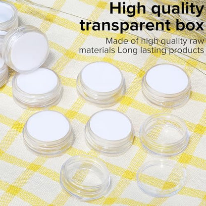 16Pcs Small Clear Bead Storage Organizer Containers with Soft Sponge | Plastic Gemstone Display Box, Round Gemstone Holder Case with Screw Top Lids for, Gems, Beads, Small Items - color: Clear