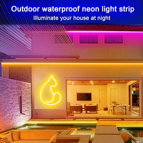 segrass 100Ft Led Rope Lights, Flexible Neon Lights Control with App/Remote, Multiple Modes, IP65 Outdoor RGB Waterproof, Music Sync Gaming Light Strip for Bedroom Décor